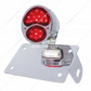 Chrome Horizontal Side Mount License Bracket For Motorcycle With 1928 LED "DUO Lamp" Tail Light