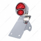 Chrome Vertical Side Mount License Bracket For Motorcycle With 1928 "LED DUO Lamp" Tail Light