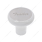 Deluxe Aluminum Screw-On Air Valve Knob With Stainless "Trailer" Plaque - Pearl White