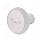 Deluxe Aluminum Screw-On Air Valve Knob With Stainless "Trailer" Plaque - Pearl White
