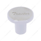 Aluminum Screw-On Air Valve Knob With Stainless Tractor Plaque - Pearl White