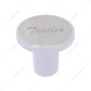 Aluminum Screw-On Air Valve Knob With Stainless Trailer Plaque - Pearl White