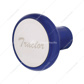 Deluxe Aluminum Screw-On Air Valve Knob With Stainless Tractor Plaque - Indigo Blue