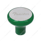 Deluxe Aluminum Screw-On Air Valve Knob With Stainless Tractor Plaque - Emerald Green