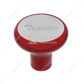Deluxe Aluminum Screw-On Air Valve Knob With Stainless Tractor Plaque - Candy Red