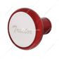 Deluxe Aluminum Screw-On Air Valve Knob With Stainless Tractor Plaque - Candy Red