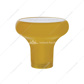 Deluxe Aluminum Screw-On Air Valve Knob With Stainless Tractor Plaque - Electric Yellow
