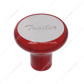 Deluxe Aluminum Screw-On Air Valve Knob With Stainless Trailer Plaque - Candy Red