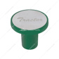 Aluminum Screw-On Air Valve Knob With Stainless Tractor Plaque - Emerald Green
