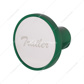 Aluminum Screw-On Air Valve Knob With Stainless Trailer Plaque - Emerald Green