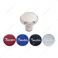 Deluxe Aluminum Screw-On Air Valve Knob With Multi-Color Glossy Tractor Sticker - Chrome