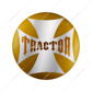 "Tractor" Maltese Cross Air Valve Knob Candy Color Sticker - Electric Yellow