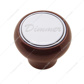 Wood Deluxe Dash Knob - Stainless Plaque