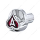 Ace Of Spades Air Valve Knob - Chrome With Red Inlay