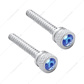 Chrome Long Dash Screw With Color Crystal For Freightliner (2-Pack)