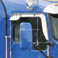 Stainless Door Window Vent Visor For All KW Trucks With Daylight Doors & Passenger Side Single Convex Mirror (