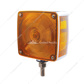 Square Double Face Turn Signal Light With Single Stud - Amber & Red Lens