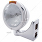 Stainless Steel Classic Headlight 6014 Bulb & Turn Signal - Amber Lens