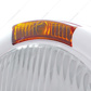 Stainless Steel Classic Headlight H4 Bulb & Turn Signal - Amber Lens