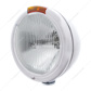 Chrome Classic Headlight H4 Bulb & Turn Signal - Amber Lens