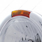 Stainless Steel Classic Headlight Crystal H4 Bulb & Turn Signal - Amber Lens
