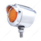 Stainless 2-1/2" Double Face Light With LED Lights & Visors - Amber & Red LED/Amber & Red Lens