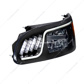 Black LED Headlight With LED Turn, Position, & DRL For Peterbilt 386 (2005-2015) & 387 (1999-2010)- Driver