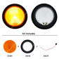 4" Round Dual Function Turn Signal Light Kit - Amber Lens