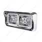High Power LED "Chrome" Projection Headlight With LED Turn Signal & Position Light Bar - Driver