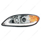 Chrome Projection Headlight With LED Turn Signal & Light Bar For 2006-2017 International Prostar - Driver