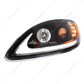 Black Projection Headlight With LED Turn Signal & Light Bar For 2006-2017 International Prostar - Driver