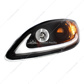Black Projection Headlight With LED Light Bar For 2006-2017 International Prostar - Driver