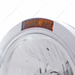 Stainless Steel Bullet Classic Headlight Crystal H4 Bulb & Turn Signal - Amber Lens