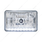 4" X 6" Crystal Headlight With 9 White LED Position Light - High Beam