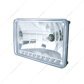 4" X 6" Crystal Headlight With 9 White LED Position Light - High Beam