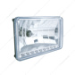 4" X 6" Crystal Headlight With 9 Amber LED Position Light - Low Beam