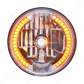 7" Crystal Headlight With 34 Amber LED Position Light