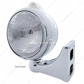 Stainless Steel Guide 682-C Style Headlight H6024 & LED Turn Signal - Clear Lens