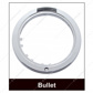 Stainless Bullet Half Moon Headlight 11 LED Bulb & LED Signal - Amber Lens