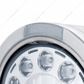 Stainless Bullet Half Moon Headlight 11 LED Bulb & Dual Mode LED Signal - Clear Lens