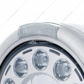 Stainless Classic Half Moon Headlight 11 LED Bulb & Dual Mode LED Signal-Clear Lens