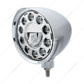 Chrome "Chopper" Headlight With Smooth Visor 11 LED Bulb