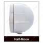 Stainless Steel Classic Half Moon Headlight 6014 Bulb & LED Turn Signal - Amber Lens