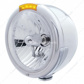 Stainless Steel Classic Half Moon Headlight Crystal H4 Bulb & LED Turn Signal