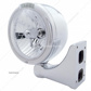 Stainless Steel Classic Half Moon Headlight Crystal H4 Bulb & LED Turn Signal - Clear Lens