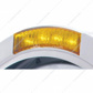 Stainless Steel Bullet Classic Headlight No Bulb With LED Turn Signal - Amber Lens