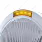 Stainless Steel Bullet Classic Headlight H4 Bulb & LED Turn Signal - Amber Lens