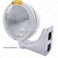 Stainless Steel Classic Headlight 6014 Bulb & LED Turn Signal - Amber Lens