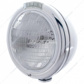 Stainless Steel Classic Headlight 6014 Bulb & LED Turn Signal - Clear Lens