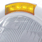 Stainless Steel Classic Headlight H6024 Bulb & LED Turn Signal - Amber Lens